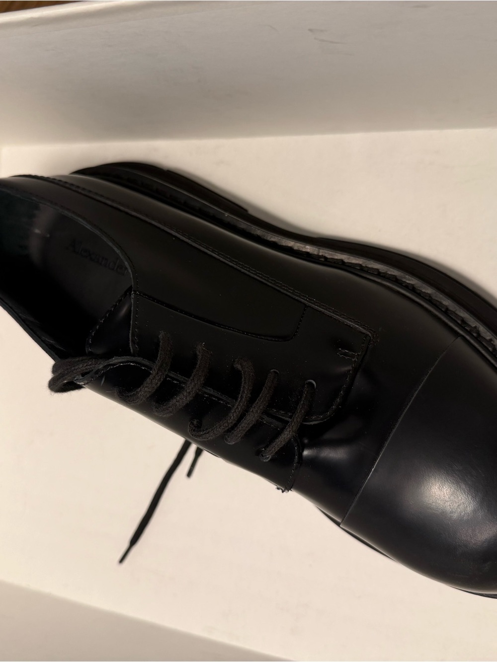 Alexander McQueen Black Men Leather Derby Shoes - Picture 3 of 8